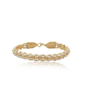NEW RONALDO JEWELRY women's lift me up bracelet - 7" in gold/silver